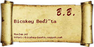 Bicskey Beáta névjegykártya