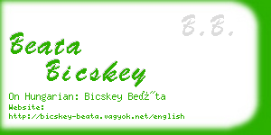 beata bicskey business card